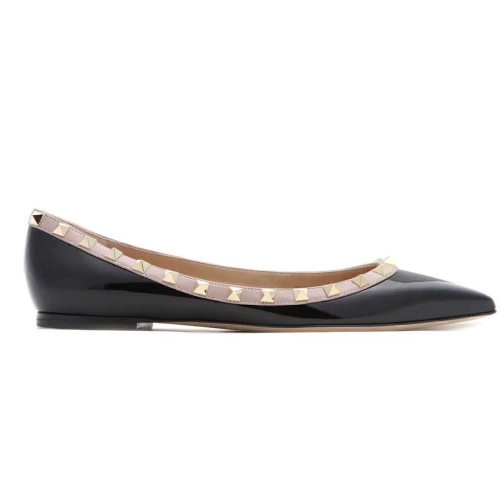 Authentic Valentino Garavani Patent
Rockstud Flats in Black Size 39/9